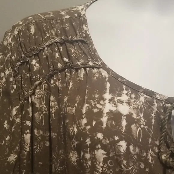 Evri tie dye tassel tie short sleeve boho top 3X - Picture 3 of 7